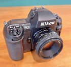 Nikon F100 film camera with 50mm f1.8 lens - super clean, everything works A+