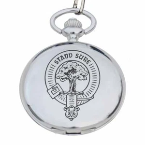 Art Pewter Crawford Clan Crest Orologio da Tasca PW-C13C - Picture 1 of 2