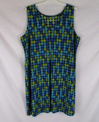 G.A.S. Women Sleeveless Shift Dress Multi-Color Geometric Fits 1X Casual CB77H - Image 1 of 4
