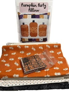 Sew Box Fabric Pumpkin Party Pillow Quilting Kit NEW - Picture 1 of 8