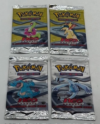 Lot of (4) WOTC Pokemon TCG Neo Genesis 1at Edition Booster Packs SEALED ARTSET - Image 1 of 2