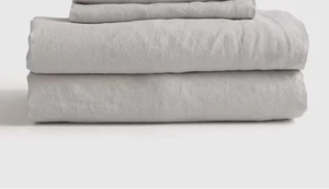 NWOT QUINCE EUROPEAN LINEN 3 PIECE TWIN XL SHEET SET LIGHT GREY 100% FLAX SHEETS - Picture 1 of 15