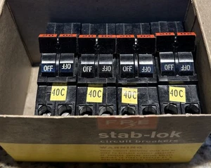 (4)- FPE Federal Pacific 20A 2 Pole NC220 Stab-Lok Breaker THIN NC NEW ORIG BOX - Picture 1 of 3