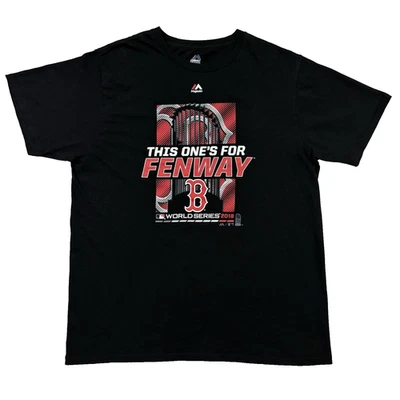 This One's For Fenway 2018 World Series Red Sox Majestic Black Large T-Shirt - Image 1 of 4