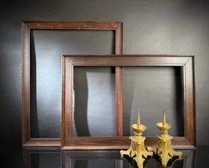 Set of 2 Large Antique Wood Picture Frame / Photo Frame | Solid Oak | Dark Wood - Picture 1 of 12