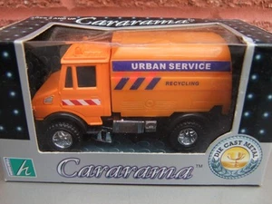 Cararama Mercedes Unimog Road Sweeper- 1:55 Scale (approx) Orange BOXED - Picture 1 of 2