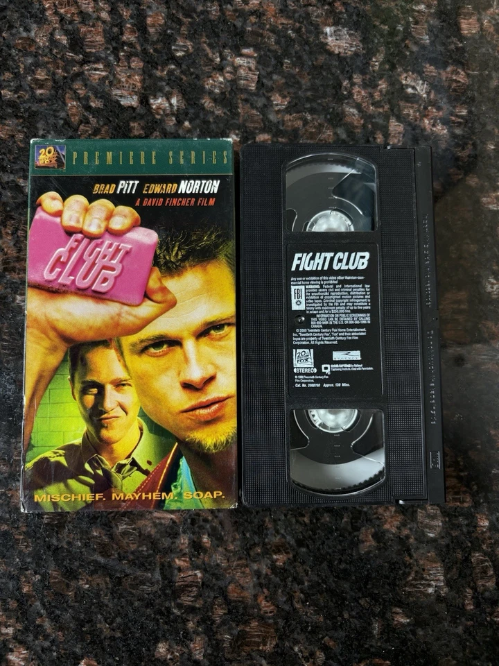 Fight Club - VHS - 20th Century Fox Premiere Series 2000 Brad Pitt Cult Classic Foto 1 de 4