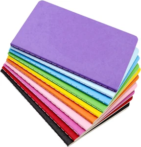 10Pcs A6 Notebooks 60 Pages Each Rainbow Colorful Lined Notepad Multipack Notebo - Picture 1 of 7