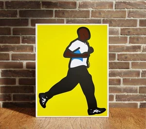 Cartel de decoración de pared envolvente de lienzo Julian Opie para correr impresión de arte de pared correr Martahon - Imagen 1 de 10