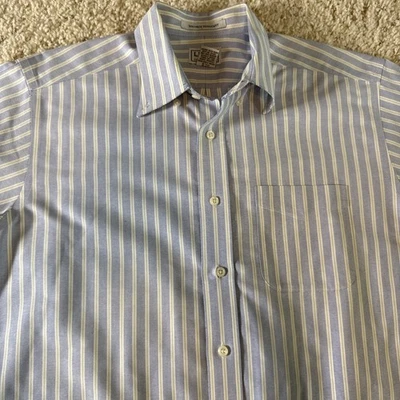 LL Bean Shirt Mens Size 16-33 Blue Striped Wrinkle Resistant Heavyweight 0 DBL9 - Image 1 of 4