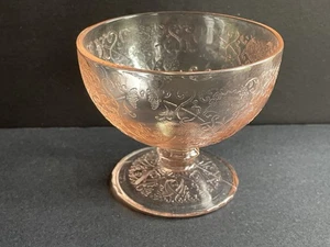 Pink Depression Glass Florentine Poppy Sherbet  - Bild 1 von 4
