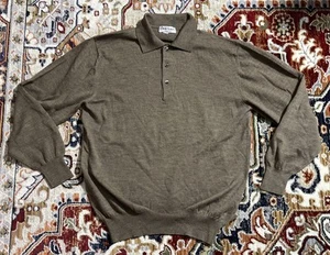 Maglione Polo Gran Sasso Manica Lunga Pura Lana Marrone Made in Italy Uomo MEDIA M - Foto 1 di 11