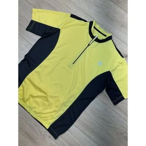 Camiseta deportiva de ciclismo al aire libre Tenn media cremallera manga corta amarilla negra M - Imagen 1 de 15