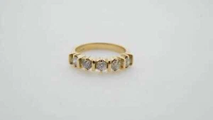 14k Yellow Gold 0.85 TCW Diamond Wedding Band Ring Size 6.50 Vintage Estate Sale - Picture 1 of 8