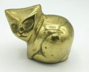 SEIDEN Vintage Small Brass Cat Figurine Curled Up Patina Made In Korea - Picture 1 of 6