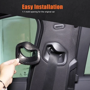 Car Seat Safety Belt Base Frame Cover For BMW 7 Series G70 2023+ ABS Carbon Look - Picture 1 of 12