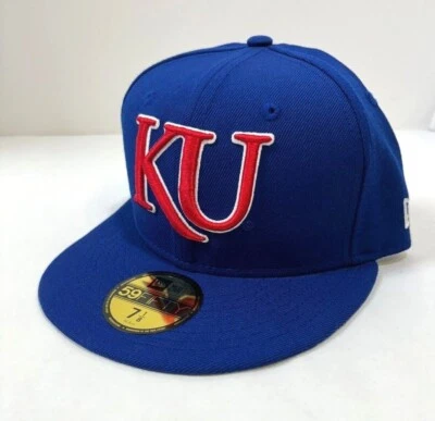 Kansas Jayhawks NCAA NE 2016 WOOL Fitted Hat ~Blue - Image 1 of 4