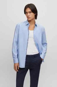 HUGO Koey Kent Slim Fit Button-Front Dress Shirt Men's 39 15.5 Light Pastel Blue - Picture 1 of 15
