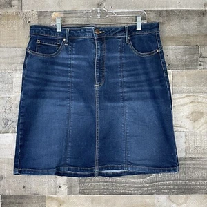 Lee Shape Illusions Slim Fit Straight Pencil Denim Jean Blue Skirt Womens 20M - Picture 1 of 4