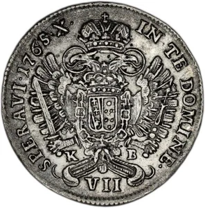 AUSTRIA coin 7 Kreuzer 1765 KB XF Extremely Fine - Picture 1 of 7