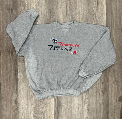 Vintage Tennessee Titans gray ribbed pullover sweater XL Cover