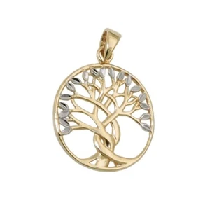 375 Gelbgold Anhänger Lebensbaum bicolor Damen Baum des Lebens glanz 9 kt 333 - Bild 1 von 1