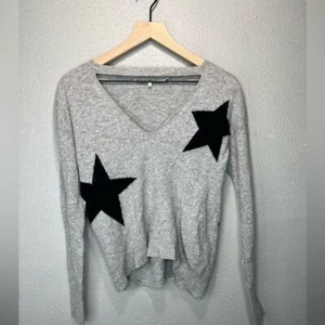 Pam & Gela Star Cashmere & Wool Blend Intarsia Star Sweater Size Small - Picture 1 of 6