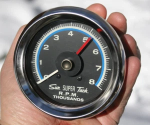 Sun SUPER Tach Vintage 8K 8000 RPM Blueline 8 Cyl. Tachometer - SST-802 - DOM 17 - Picture 1 of 10