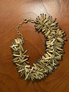 J.CREW Fireburst Sunburst Goldtone and Crystal Matchstick Statement Necklace - Picture 1 of 5