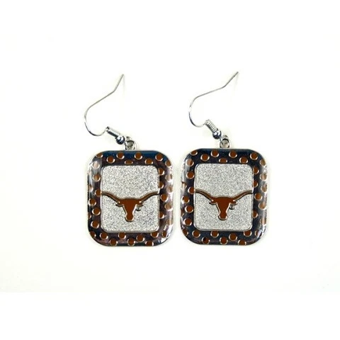 Texas Longhorns NCAA Polka Dot Style Dangle Earrings Cover