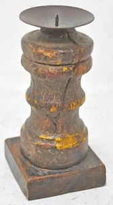 Antique Wooden Paga Candle Holder Stand Original Old Hand Carved - Picture 1 of 9