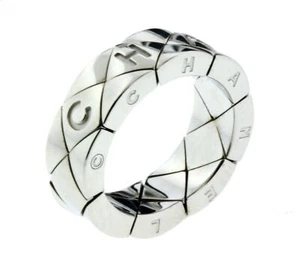 Chanel Matelasse flexible ring in 18k white gold size 5 - Picture 1 of 3