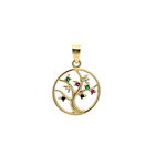 Tree of Life Colored Stones 585/- Gold Pendant