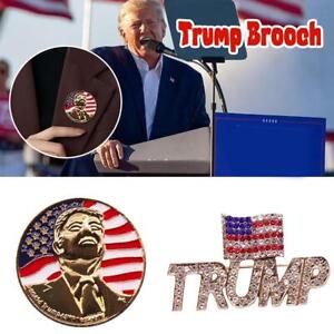 "TRUMP" Words Brooch Pin 2024 , USA American Flag Pins For Fans Gifts