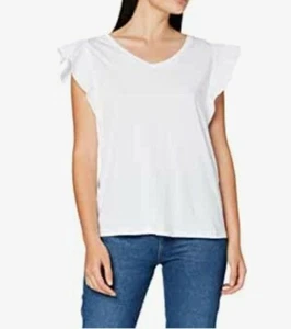 7 for all Mankind. Size S. Brand New £80.00. White Ruffle Sleeve T-Shirt - Picture 1 of 7