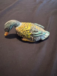 Vintage Wooden Duck in Feeding Pose - Picture 1 of 8