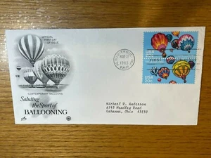 USA 1983 First Day Cover ARTCRAFT FDC "Sport Of Ballooning" Very Clean #K - Imagen 1 de 2