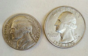 Quarter Washington Quarter Liberty (1976) & Five Cents (1983) United State Coin - Picture 1 of 6