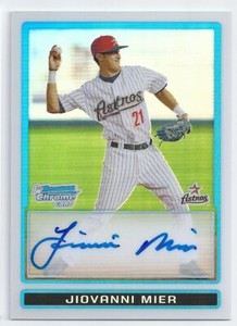 2009 Bowman Draft Prospects Chrome Jiovanni Mier #BDPP84 Autographed 186/500