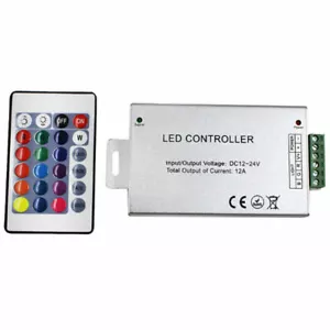 12A RGB Led Controller IR 24Key Remote Dimmer DC12V For RGB LED Strip Lights - Picture 1 of 2
