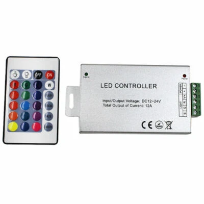 12A RGB Led Controller IR 24Key Remote Dimmer DC12V For RGB LED Strip Lights - Image 1 of 2