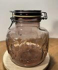 Crownford Giftware NY Purple Amethyst Jar with Locking Lid 1983 Made in Italy