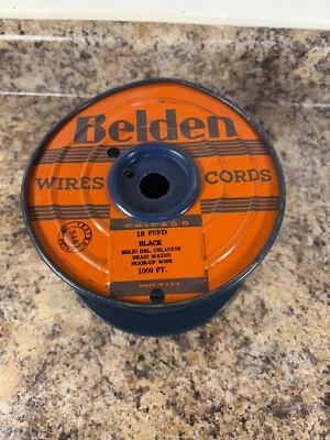 Fio de conexão encerado trançado preto Belden 18 feed (1000 pés) - Imagem 1 de 3