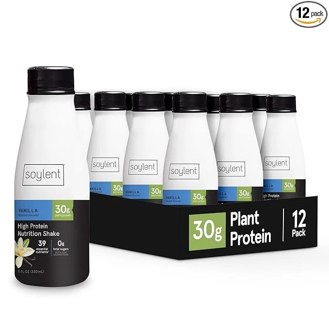 Soylent Batido Proteico Completo Vainilla - 30g Proteína, Vegano, 0g Azúcar - Paquete de 12 Foto 1 de 4