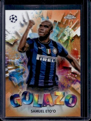 2024-25 Topps Chrome UEFA Samuel Eto o Golazo Orange Refractor #6/25 Milano - Image 1 of 2
