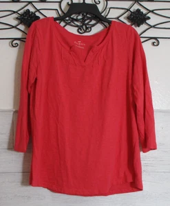 Talbots Women's Top Size M Long Sleeve Coral Round Neck - Picture 1 of 5