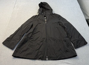 Calvin Klein Giacca Cappotto Donna Grande Nero Giacca a Vento Tasche Cappuccio LEGGI - Foto 1 di 15