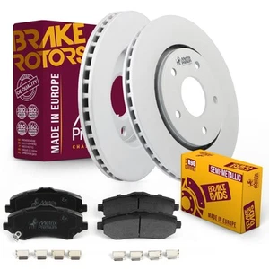 Front Semi-Metallic Brake Pad Set & Rotors Fits Chrysler Town Country - Picture 1 of 9