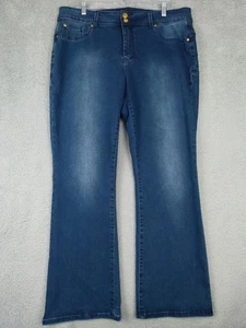 IMAN Womens 18W 38x31 Blue Medium Wash Bootcut Stretch Jeans - Picture 1 of 7