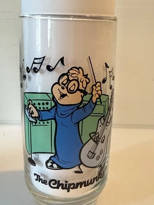 ((Незначительный недостаток)) 1985 ВИНТАЖНЫЙ ALVIN AND THE CHIPMUNKS КОЛЛЕКЦИОННОЕ СТЕКЛО - SIMON - Изображение 1 из 4